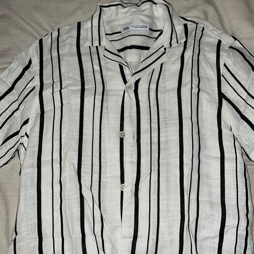 Black and white button down